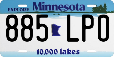 MN license plate 885LPO