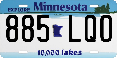 MN license plate 885LQO