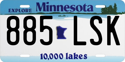 MN license plate 885LSK