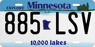 MN license plate 885LSV