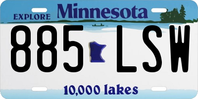 MN license plate 885LSW