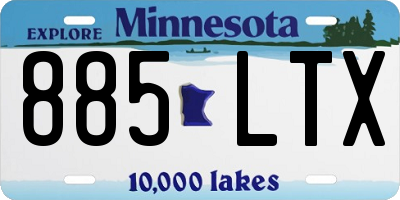 MN license plate 885LTX