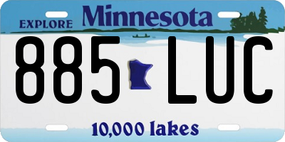 MN license plate 885LUC