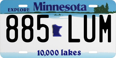 MN license plate 885LUM