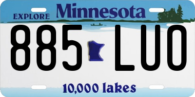 MN license plate 885LUO