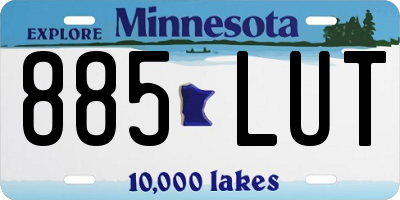 MN license plate 885LUT