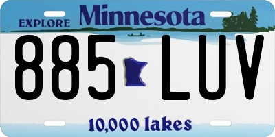 MN license plate 885LUV