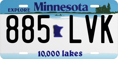 MN license plate 885LVK
