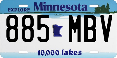 MN license plate 885MBV