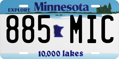 MN license plate 885MIC
