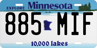 MN license plate 885MIF
