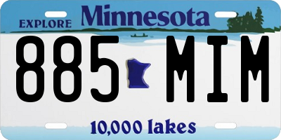 MN license plate 885MIM