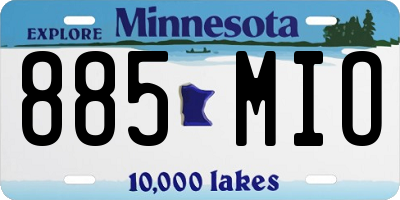 MN license plate 885MIO