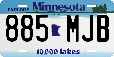 MN license plate 885MJB