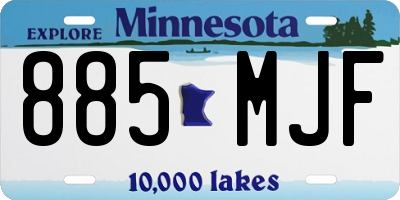 MN license plate 885MJF