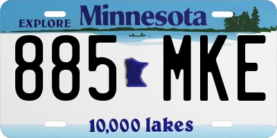 MN license plate 885MKE