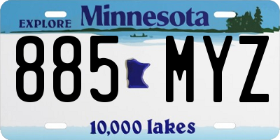 MN license plate 885MYZ