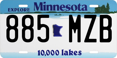MN license plate 885MZB