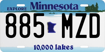 MN license plate 885MZD