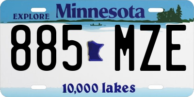 MN license plate 885MZE
