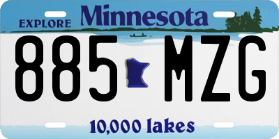 MN license plate 885MZG
