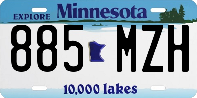 MN license plate 885MZH