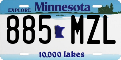 MN license plate 885MZL