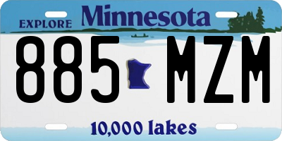 MN license plate 885MZM