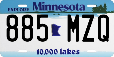 MN license plate 885MZQ