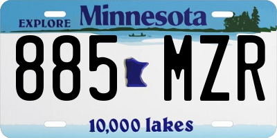 MN license plate 885MZR