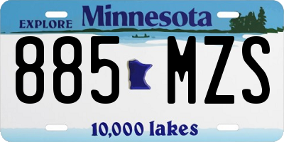 MN license plate 885MZS