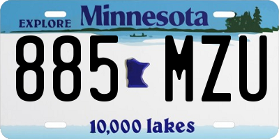 MN license plate 885MZU