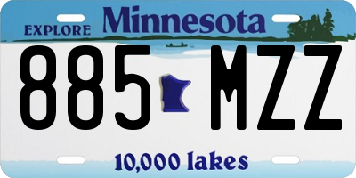 MN license plate 885MZZ