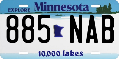 MN license plate 885NAB