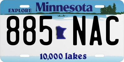 MN license plate 885NAC
