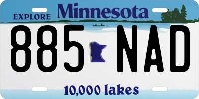 MN license plate 885NAD