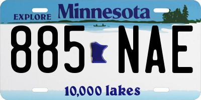 MN license plate 885NAE
