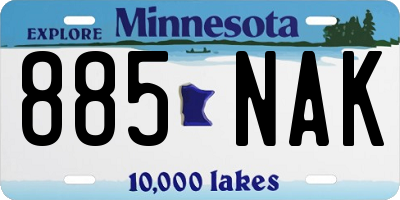 MN license plate 885NAK
