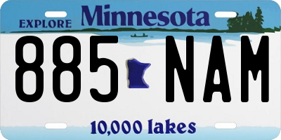 MN license plate 885NAM