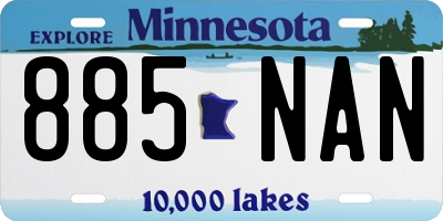 MN license plate 885NAN