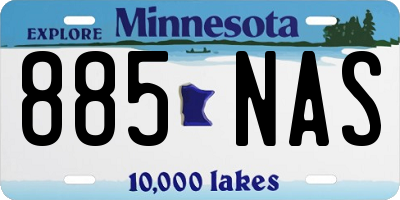 MN license plate 885NAS