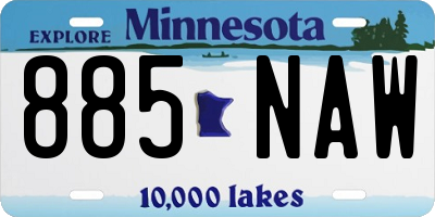 MN license plate 885NAW