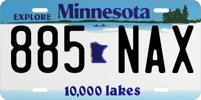 MN license plate 885NAX