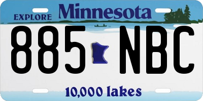 MN license plate 885NBC