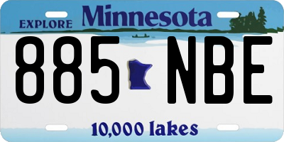 MN license plate 885NBE