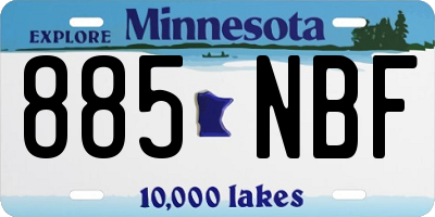 MN license plate 885NBF