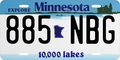 MN license plate 885NBG