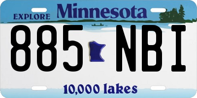 MN license plate 885NBI