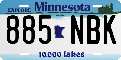 MN license plate 885NBK