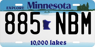 MN license plate 885NBM